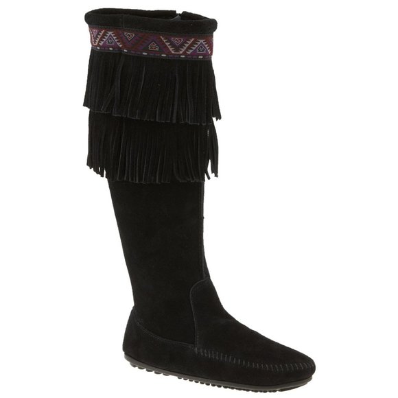 Minnetonka Shoes - ⭐️SOLD⭐️ Minnetonka Moccasin Fringe Knee Boots 9